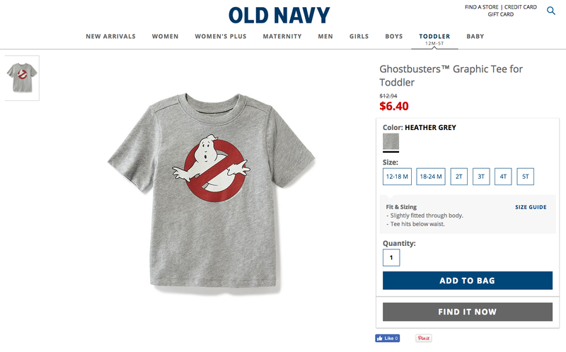 The shirt sold in Old Navy’s Toddler Boys section.